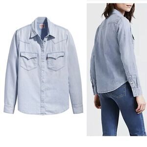 LEVIS The Ultimate Western Light Indigo Denim Shirt-1X NWOT!